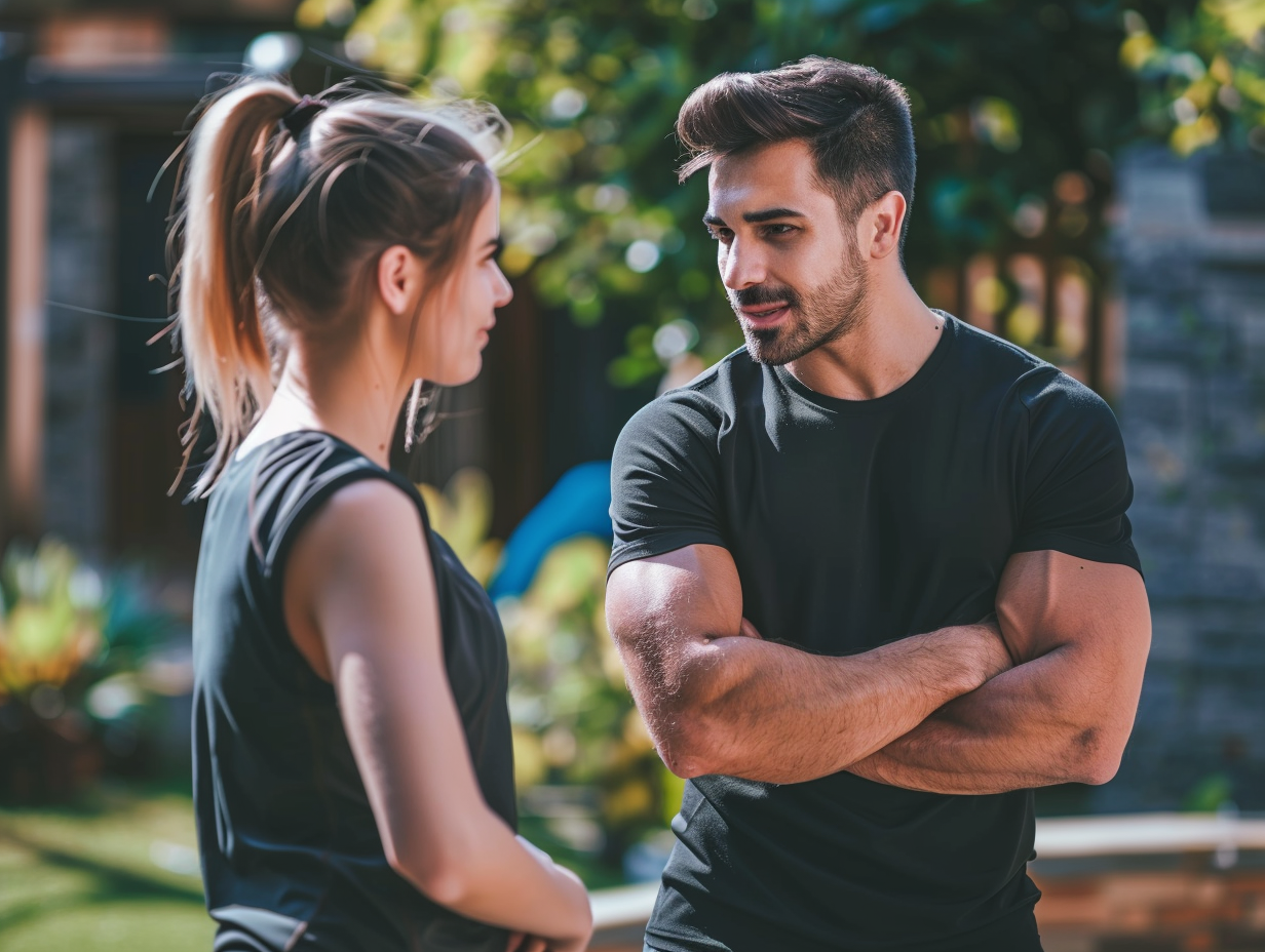 Тренер працює з клієнтом